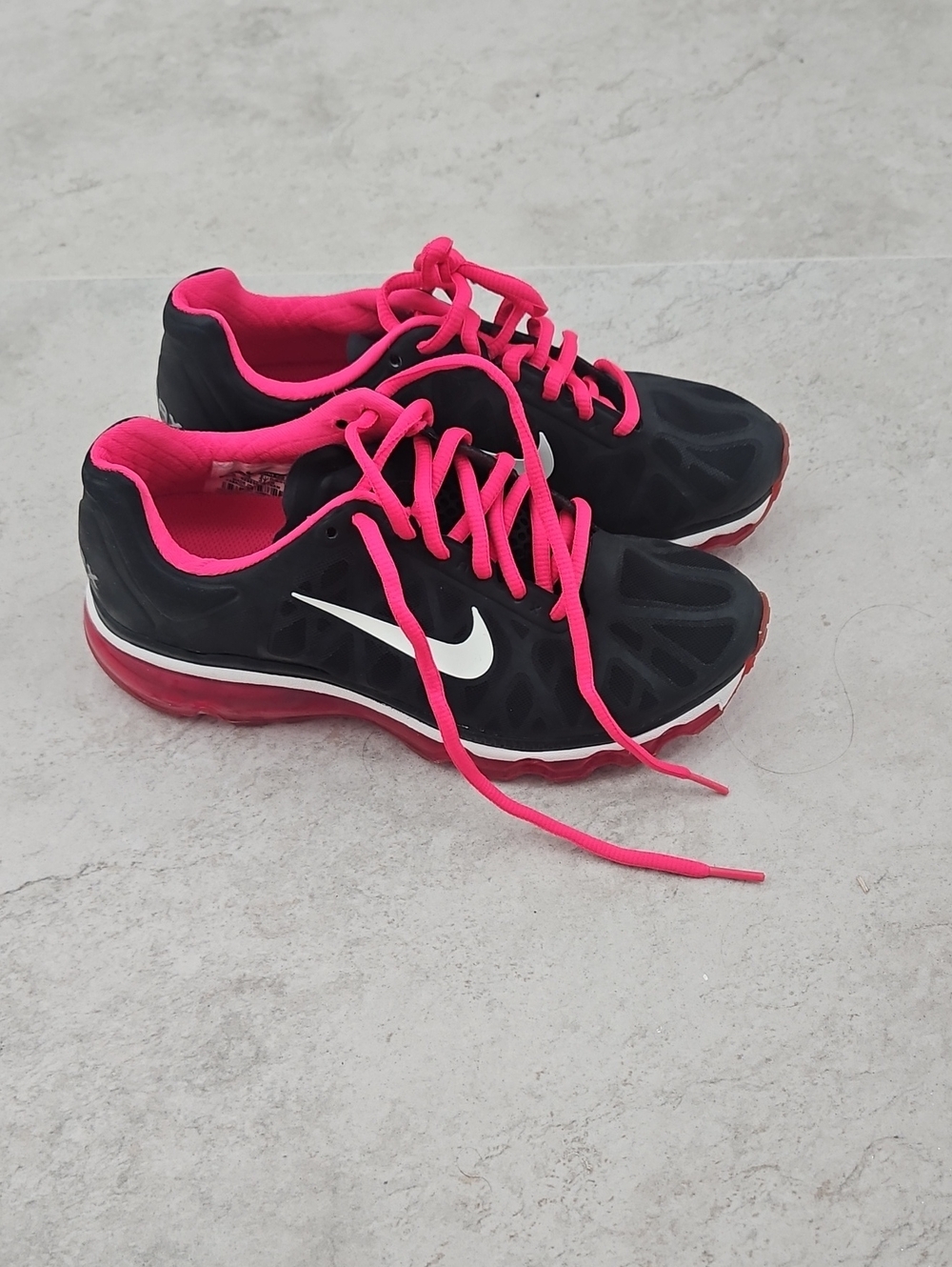 Nike Black Sneakers with Hot Pink Accents